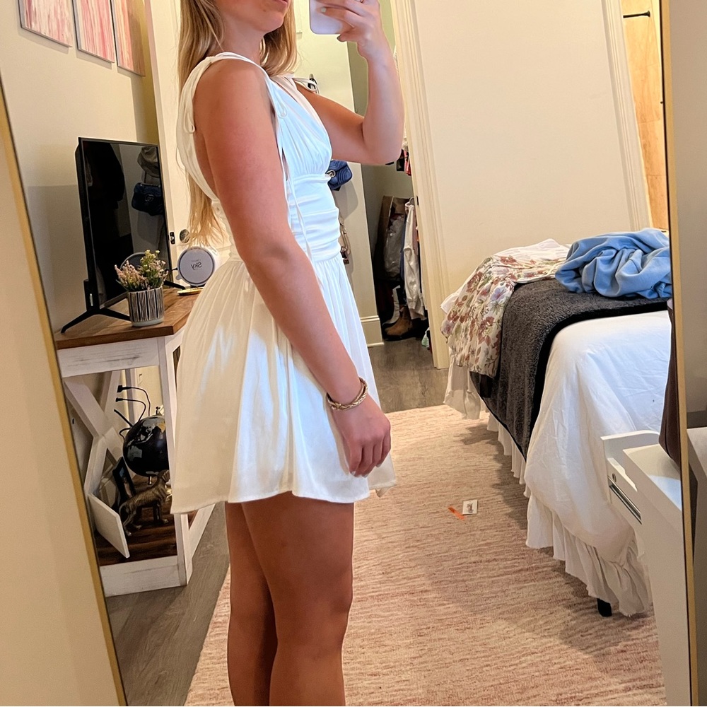 Satin white dress